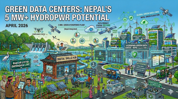 Green Data Centers: The potential for Nepal to host 5 MW+ eco-friendly data facilities using hydropower.